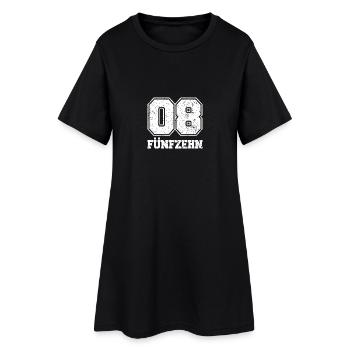 Lustiges Fun Party Shirt 0815 Null Acht - Frauen T-Shirt-Kleid - Schwarz - Vorne