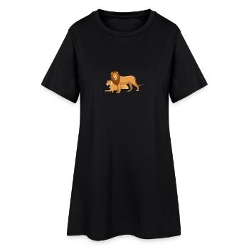 lion chat chat LOEWE afrique afrique sphinx95 - Robe T-shirt Femme - noir - Devant