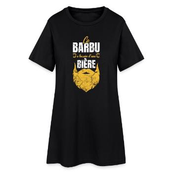 ce barbu a besoin d'une bière humour cadeau - Robe T-shirt Femme - noir - Devant