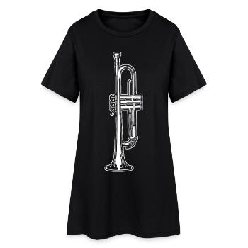 Trompette - Robe T-shirt Femme - noir - Devant