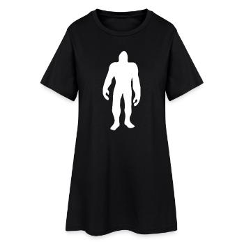 Bigfoot Silhouette Minimaliste Conte de fées - Robe T-shirt Femme - noir - Devant