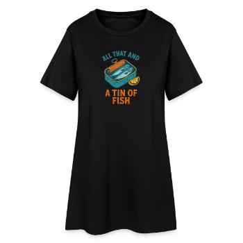 Retro Sardine Slice – Summer Pop - Frauen T-Shirt-Kleid - Schwarz - Vorne