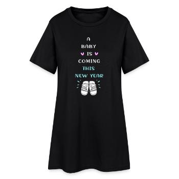 Sexe Révélation Réveillon Nouvel An Nouvel An - Robe T-shirt Femme - noir - Devant