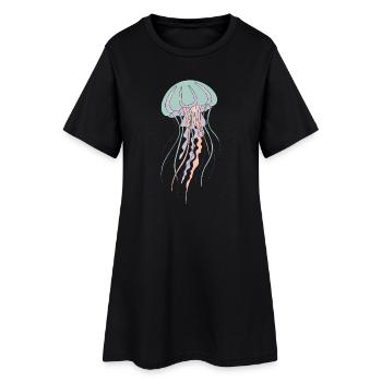 Illustration de méduse pastel - Robe T-shirt Femme - noir - Devant
