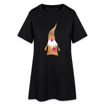 Cœur de bois de nains Chapeau de nain des bois Châsquette rose de Noël - Robe T-shirt Femme - noir - Devant