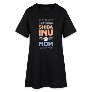 Zertifizierte Shiba Inu Mama - Frauen T-Shirt-Kleid - Schwarz - Vorne
