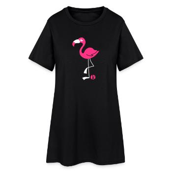 Flamingo (2c) - Robe T-shirt Femme - noir - Devant