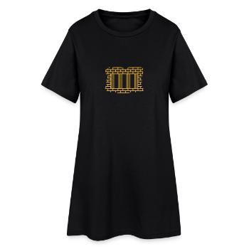Vergittertes Fenster / barred window (1c) - Women’s T-Shirt Dress - black - Front