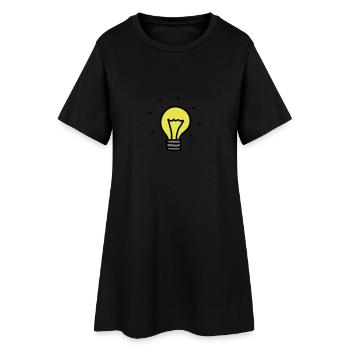 Glühbirne - Idee 3 - Frauen T-Shirt-Kleid - Schwarz - Vorne