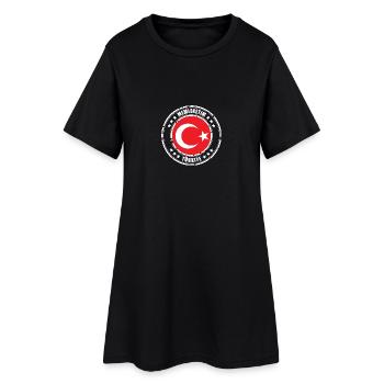 Memleketim Türkiye - Frauen T-Shirt-Kleid - Schwarz - Vorne