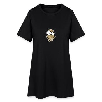 Octopus Gloo-Gloo - Frauen T-Shirt-Kleid - Schwarz - Vorne