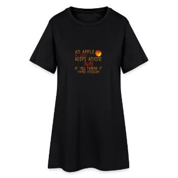 Une pomme par jour - idée cadeau disant drôle - Robe T-shirt Femme - noir - Devant