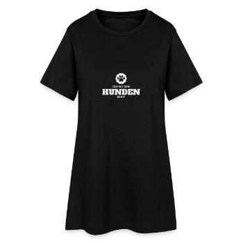 Der mit den Hunden geht - Frauen T-Shirt-Kleid - Schwarz - Vorne