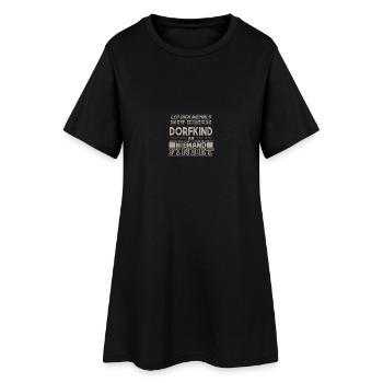 DORFKIND - Frauen T-Shirt-Kleid - Schwarz - Vorne