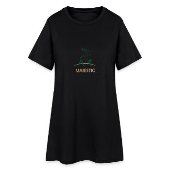 Majestic Reindeer Reindeer Deer Deer Fawn - Women’s T-Shirt Dress - black - Front