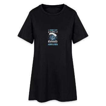 Fallschirmspringer / Fallschirm Springer Shirt - Frauen T-Shirt-Kleid - Schwarz - Vorne
