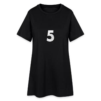 Numéro 5, numéro 5, cinq, cinq, cinq Numéro cinq - Robe T-shirt Femme - noir - Devant