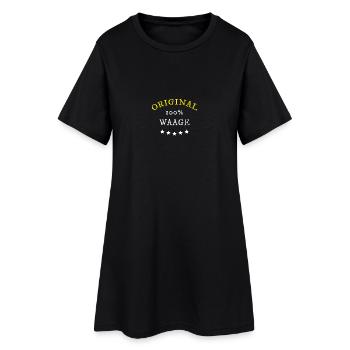 Original 100% Waage, Geschenk, Sternzeichen - Frauen T-Shirt-Kleid - Schwarz - Vorne