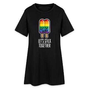 Let's stick together lustig Schwules Paar Eis LGBT - Frauen T-Shirt-Kleid - Schwarz - Vorne