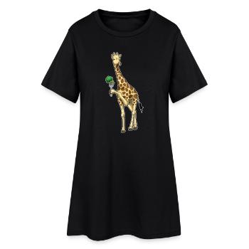 Brocoli girafe - Robe T-shirt Femme - noir - Devant