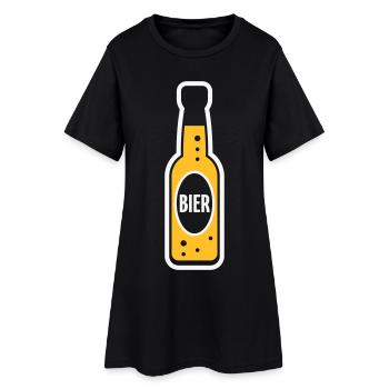 Bierflasche (Bier / Bierchen / NEG 2C) - Frauen T-Shirt-Kleid - Schwarz - Vorne