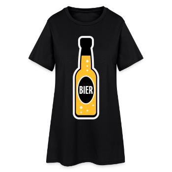 Bierflasche (Bier / Bierchen / NEG 3C) - Frauen T-Shirt-Kleid - Schwarz - Vorne