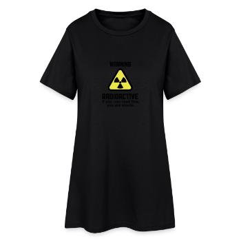 Attention: Radioactivité - Robe T-shirt Femme - noir - Devant