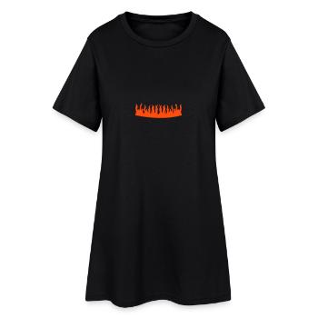 Feuerkrone / fire crown (1c) - Frauen T-Shirt-Kleid - Schwarz - Vorne