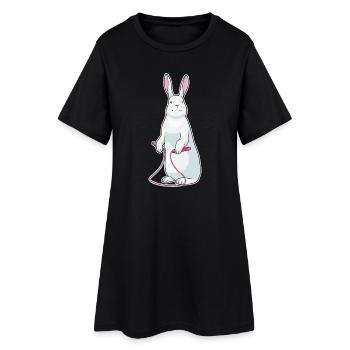 Bunny Jumping Rope Skipping Rope Fitness - Women’s T-Shirt Dress - black - Front