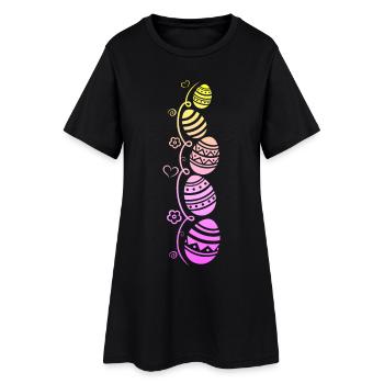 Oeufs de Pâques colorés pour Pâques - Robe T-shirt Femme - noir - Devant