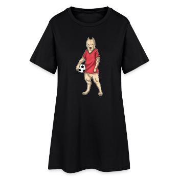 Pitbull Fußballspieler Fußball - Frauen T-Shirt-Kleid - Schwarz - Vorne