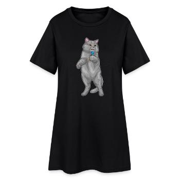 Cat Dart Dart - Robe T-shirt Femme - noir - Devant