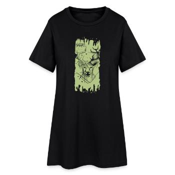 Nature Brush Reindeer Deer Moose Brush Stroke Logo - Women’s T-Shirt Dress - black - Front