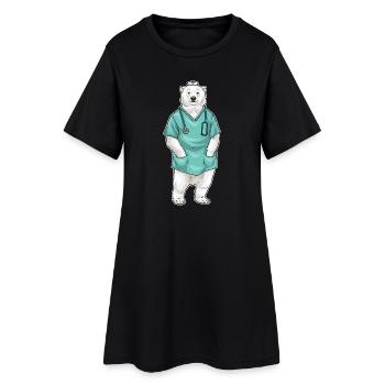 Eisbär Arzt Stethoskop - Frauen T-Shirt-Kleid - Schwarz - Vorne