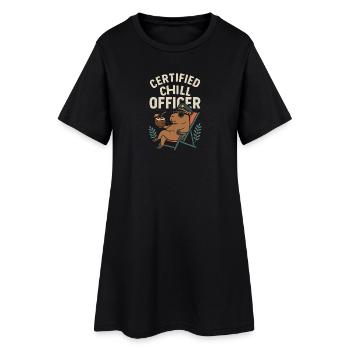 Capybara Style – Certified Chill Officer - Women’s T-Shirt Dress - black - Front
