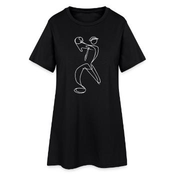 Esquisse du lanceur de cricket - Robe T-shirt Femme - noir - Devant