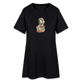 Alpaka Spruch "Was stimmt mit euch nicht?" - Frauen T-Shirt-Kleid - Schwarz - Vorne