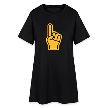 Fan de sport doigt - Robe T-shirt Femme - noir - Devant