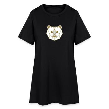 polygones Ours - Robe T-shirt Femme - noir - Devant