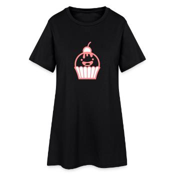 muffin, kuchen, keks, zucker, küche - Frauen T-Shirt-Kleid - Schwarz - Vorne