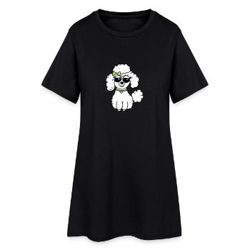 pudel 3 - Frauen T-Shirt-Kleid - Schwarz - Vorne