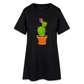 Un cactus avec une fleur - Robe T-shirt Femme - noir - Devant