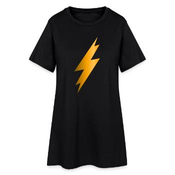 Eclair foudre - Robe T-shirt Femme - noir - Devant