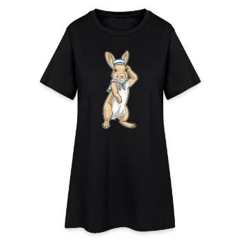 Lapin Sailor Chapeau de marin - Robe T-shirt Femme - noir - Devant