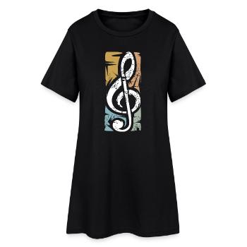 clef vintage – conception de symboles musicaux - Robe T-shirt Femme - noir - Devant
