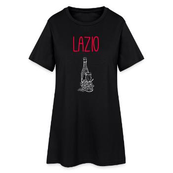 Lazio Wine &amp; Pasta Illustration - Women’s T-Shirt Dress - black - Front