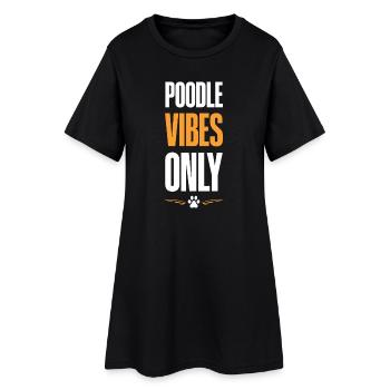 Motif d’ambiance caniche - Robe T-shirt Femme - noir - Devant