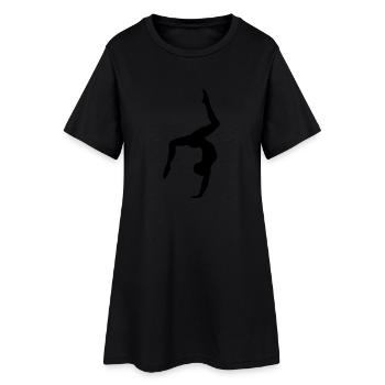 Turnen Bodenturnen Kunstturnen Gymnastic Sport - Frauen T-Shirt-Kleid - Schwarz - Vorne