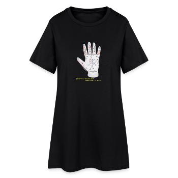 Lorm-Handschuh dunkel - Frauen T-Shirt-Kleid - Schwarz - Vorne