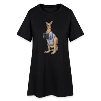 Bureau de l’ordinateur portable du secrétaire kangourou - Robe T-shirt Femme - noir - Devant